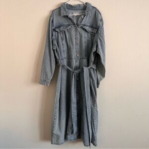 Ava & Viv Light Blue Denim Button Up Dress
